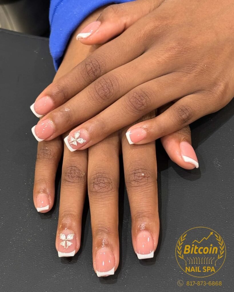 Home bitcoin nail spa grapevine tx french tip rhinestone nails 1