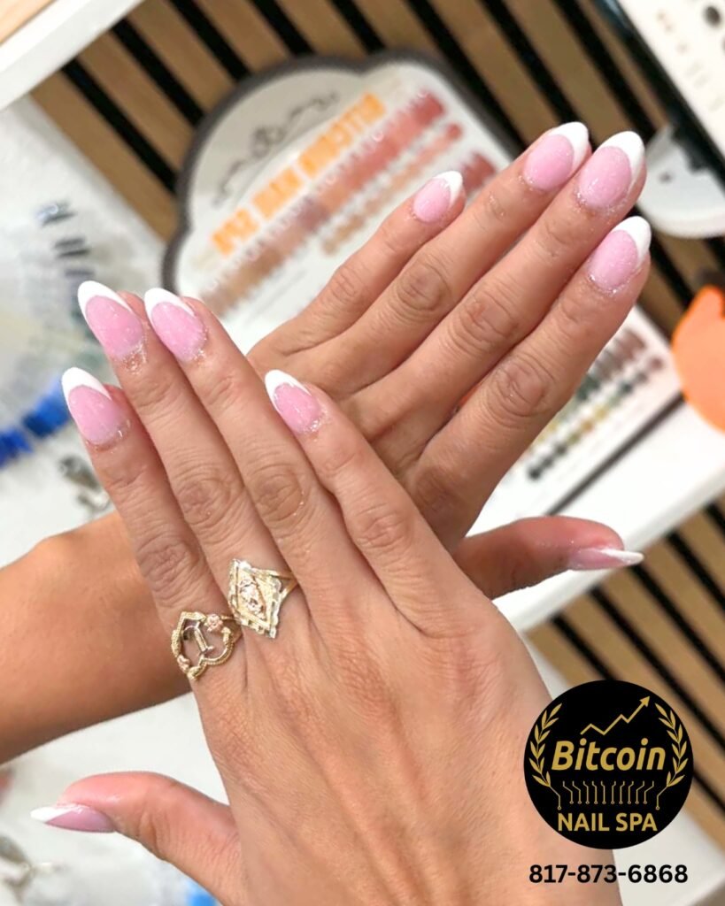 Home bitcoin nail spa grapevine tx pink acrylic french tip nails 2